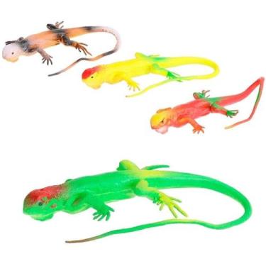 Imagem de 02 Lagartixas Calango Lagarto Borracha Brinquedo Pegadinha - Ark Toys