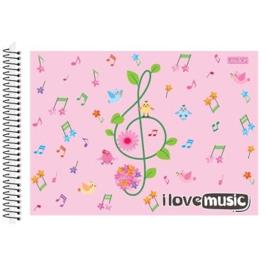 Imagem de Caderno de Música Espiral 1/4 I Love Music 40F -São Domingos
