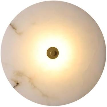 Imagem de Luminária De Parede De Mármore Arandela De Parede Redonda Minimalista Led Lâmpada De Parede Art Deco Arandelas Luminária De Parede Sala De Estar Quarto Lâmpadas De Par, Gold, dia-32cm