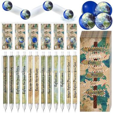 Imagem de TaoBary Conjunto de 24 presentes inspiradores para estudante explorar aprender lapiseira primeiro dia de aula bola quicando de borracha terrestre mapa exploração cartão marcador de página volta às