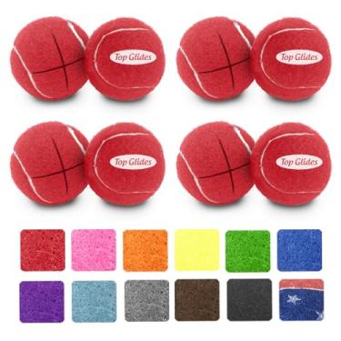Imagem de Top Glides Bola de tênis Walker pré-cortada - vermelha - 4 pares