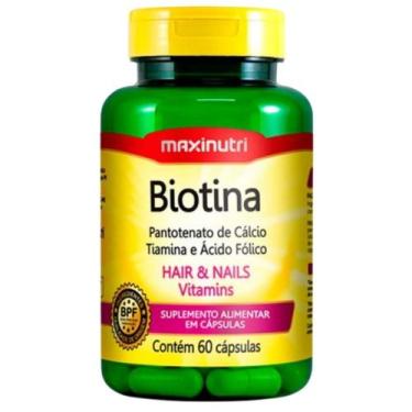 Imagem de Biotina + Vitaminas B1, B5 e Ácido Fólico 60 Cápsulas - Maxinutri