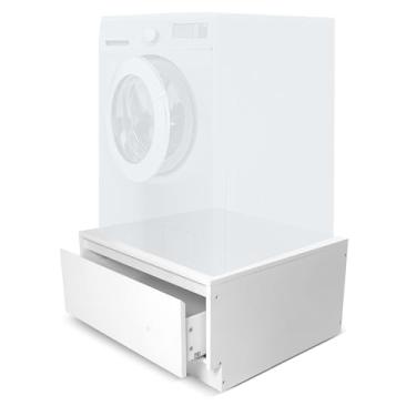 Imagem de Ilyapa Suporte para lavadora e secadora - Pedestal universal de madeira com gaveta - compatível com Samsung, LG, GE, Maytag - 71 x 71 x 40 cm. Patente pendente