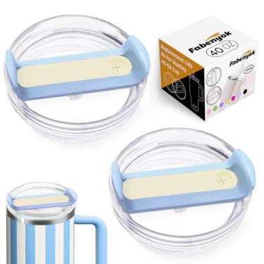 Imagem de Tampa de copo de substituição de 1,134 g para copo Stanley, pacote com 2 tampas de substituição transparentes adequadas para copo de viagem Stanley, capas de copo à prova de derramamento para