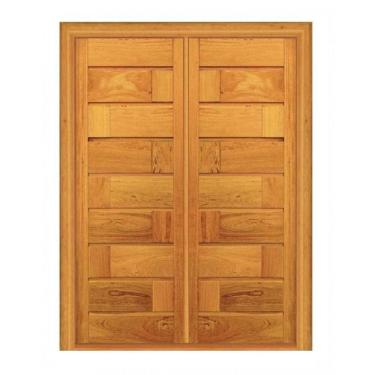 Imagem de Porta Dupla de Abrir 713 Brotas - Madeira Maciça - Angelim