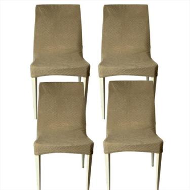Imagem de Conjunto de Capas Cadeiras Mesa 4 Lugares Assentos Sala Jantar Poliest