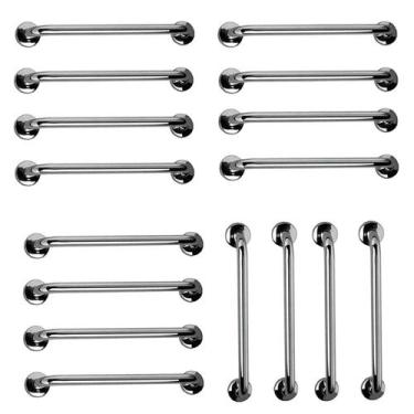 Imagem de Barra de Apoio 60cm Inox Kit 18 Unidades Acessivel Idoso Gestante Defi