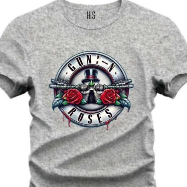 Imagem de Camiseta Personalizada do P ao G3 Guns N' Roses Fio 30.1 - Hs, Cinza, 