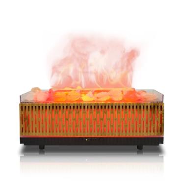 Imagem de Difusor de óleo essencial para casa, difusor de lâmpada de sal do Himalaia, difusor de aromaterapia com umidificador ultrassônico, 7 cores de LED, 2 modos de temporização, desligamento automático sem