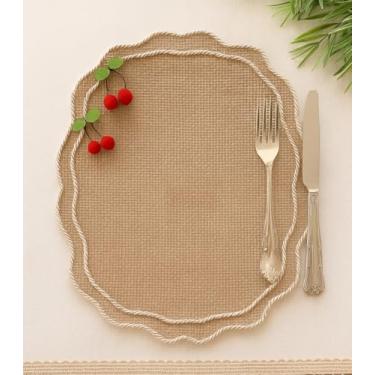 Imagem de Sousplat de Juta Decorativo com Detalhes de Cerejas, Conjunto com 4 Lugares