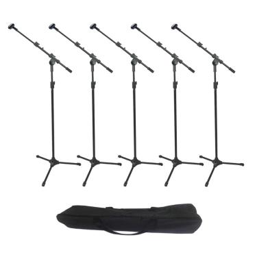 Imagem de Kit 5 Suporte,Tripé Girafa,Pedestal P/Microfone Sem Fio,Bag