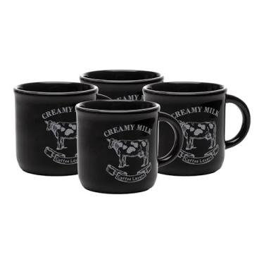 Imagem de LYOR - Conjunto 4 Canecas Creamy Milk 180ml Preta Cerâmica