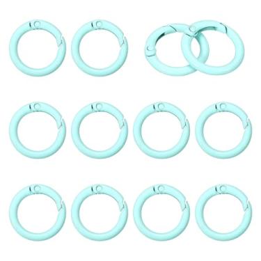 Imagem de YELARXI Anéis de metal com mola, porta-chaves de pressão de mola redonda colorido - adequado para (chaveiro - bolsa - bolsa - bolsa - cordão - artesanato faça você mesmo) pacote com 12 e 1,3 polegadas