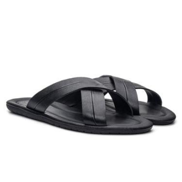 Imagem de Sandália Masculina de Couro com Tiras Conforto Casual-Masculino