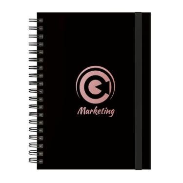 Imagem de Caderno Colegial Plus 12 Matérias Profissões Marketing (Preto e Rosê)