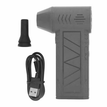 Imagem de Jet Dry Blower poderoso Duster de ar elétrico sem fio 130000rpm Alta velocidade ajustável 4 engrenagem So soprador de ar comprimido com luz LED para limpeza de teclados de (Cinza)