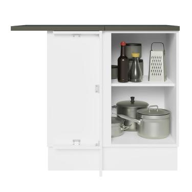 Imagem de Balcão de Canto Madesa Acordes 100% MDF - Porta Branco Brilhante