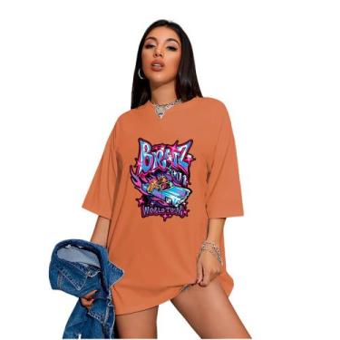 Imagem de Camiseta Oversized Feminina Bratz World Tour Vintage - FSL.CONF, Terra