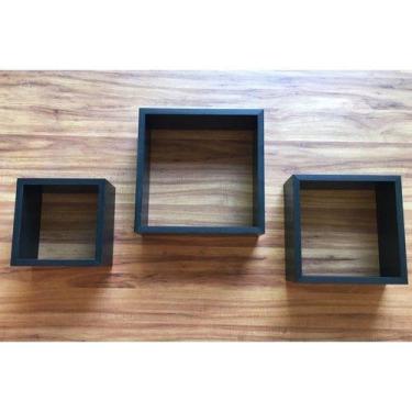 Imagem de Kit Trio De Nichos Mdf 15mm Preto Tx, Quadrinhos Para Enfeit - B&D Art