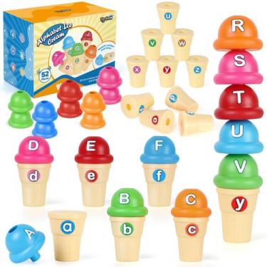 Imagem de Conjunto de brinquedos para sorvetes Torlam Alphabet Learning 52 peças
