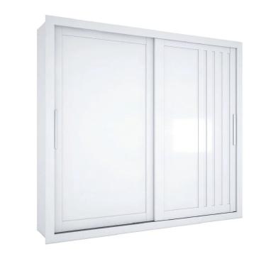 Imagem de Guarda Roupas Casal Ripado 2 Portas de Correr 4 Gavetas Trianon Zanzini Branco