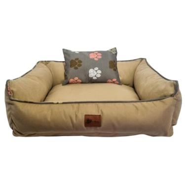 Imagem de Cama Cachorro Gato Quadrada Caminha Luxo Zíper Enchimento Removível para Lavagem Suede Macia Tamanhos P/M/G (Médio)