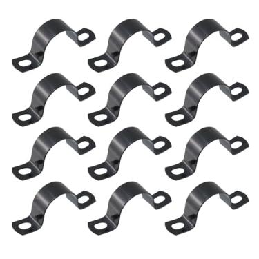 Imagem de Antrader Braçadeira de correia de tubo, correia de tubo rígido reforçada Braçadeiras de conduíte de aço inoxidável 304, ID 32 mm, preto (12 peças)