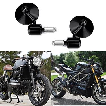 Imagem de Rich Choices Espelhos laterais redondos para motocicletas compatíveis com Street Bike Cafe Racer bicicletas esportivas Chopper, Cruiser Sport FZ8 FZ-07 09