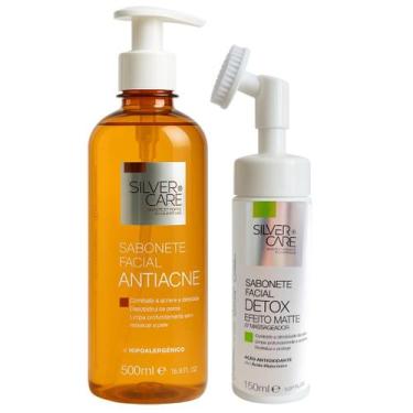 Imagem de Kit Sabonete Facial Antiacne + Sabonete Detox Massageador - SIlver Car