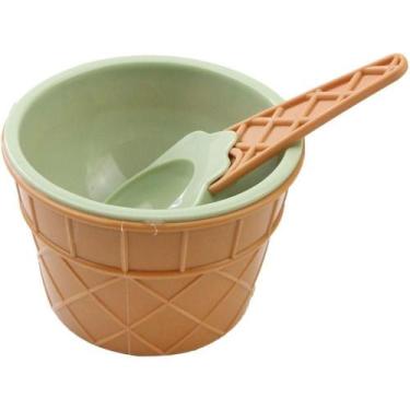 Imagem de Tigela Pote Para Sorvete Bowl Cumbuca Para Sobremesas Verde - YAAY