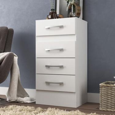 Imagem de Comoda Suprema 4 Gavetas Branca - Direto Sim, Branco