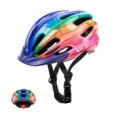 Imagem de SIFVO Capacete de bicicleta infantil para meninos e meninas capacete de bicicleta com luz ajustável e leve capacetes de bicicleta para crianças de 5 a 14 anos, capacete de bicicleta juvenil