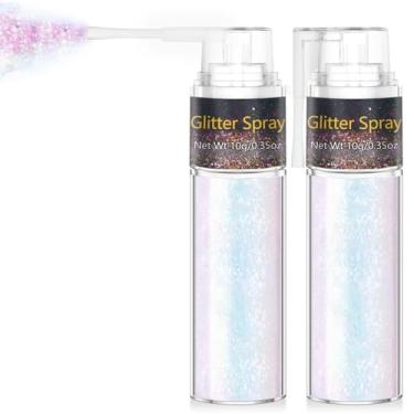 Imagem de Spray de glitter para cabelo e corpo, 1 peça de pó brilhante de brilho de cabelo rosa brilhante extra fino para roupas, festival solto em pó brilhante para roupas rave, arte de unhas, Páscoa, Dia das