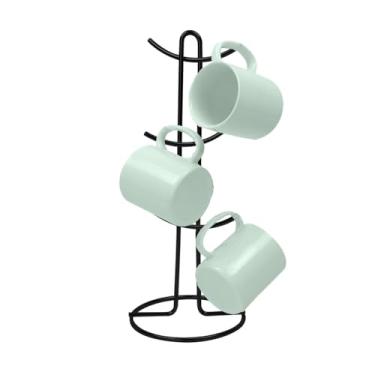 Imagem de Suporte Organizador 6 Canecas Porta Xícaras Café Bancada Cozinha Preto Fosco - 1126PT Future