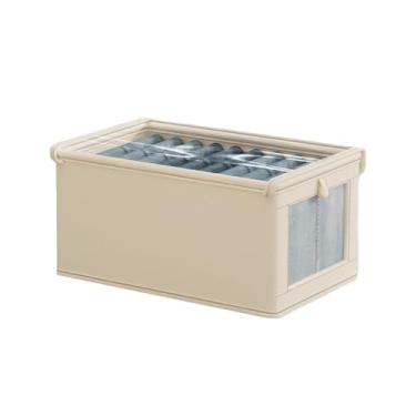 Imagem de Caixa Organizadora com Tampa e Janela Transparente, Armazenamento para Roupas Íntimas, Sapatos, Brinquedos, Não Tecido