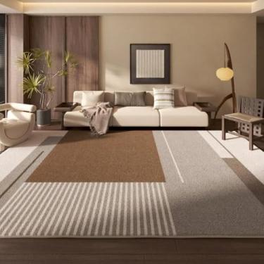 Imagem de Tapetes para sala de estar, macios e fofos, tapete de estudo, decoração retrô para quarto, pelúcia grossa, marrom, cabeceira (200x250 cm/A)