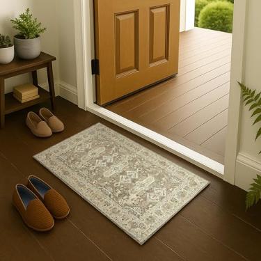 Imagem de Fame Rugs Capacho turco vintage 5 x 7 – Tapete de entrada dobrável macio para corredor interno, tapete de destaque lavável