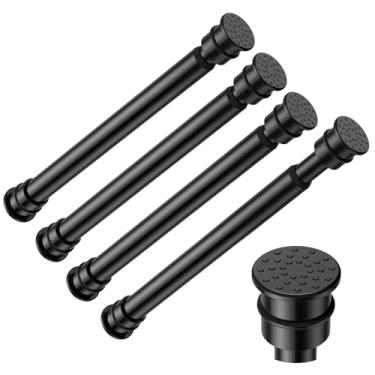 Imagem de Fvonzon Pacote com 4 hastes de tensão pequenas de 20 a 32,5 cm, haste de cortina de tensão fina, mini haste de mola para armário, armário e cozinha, haste de cortina minúscula, hastes curtas para