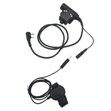 Imagem de Renastar Adaptador De Rádio Ptt U94 Com Botão Pressão Para Falar O Dedo 3,5 Mm Kenwood Baofeng (Fiação Civil, Preto)