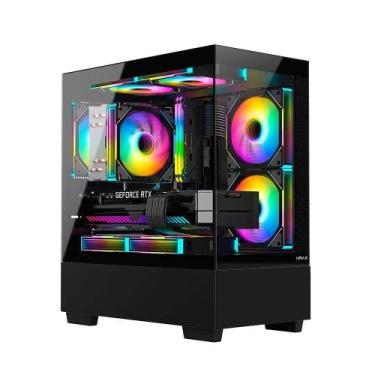 Imagem de Gabinete Gamer Hyrax HGB320, Mini Tower, M-ATX, Frontal e Lateral em V