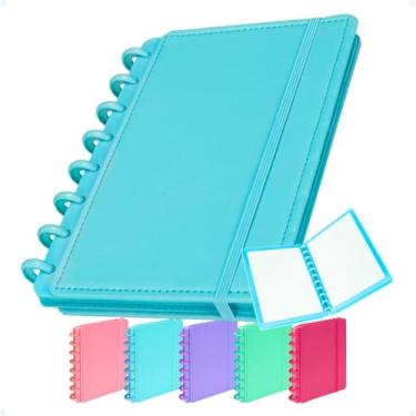 Imagem de Caderno Capa Dura De Discos Inteligente Espiral A5 Escolar 80 Páginas Folhas Pautado 1 Matéria Decore Fácil ! (Azul)