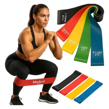 Imagem de Kit 5 Faixa Elástica Super Mini Band Para Treino Exercícios