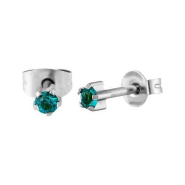 Imagem de Brinco Aço Estrela com Zircônia Azul 3,7mm - Convex