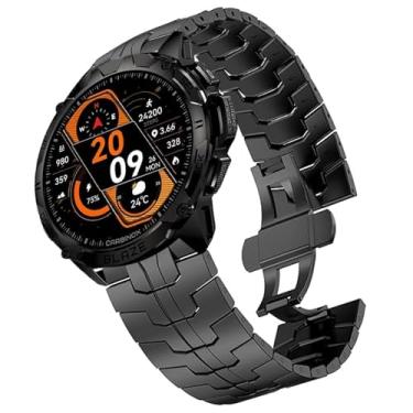 Imagem de Compatível com pulseiras Carbinox Blaze, pulseira de metal de aço inoxidável de liberação rápida com fecho dobrável compatível com relógio inteligente Carbinox Blaze Round, Blaze S, Blaze Square
