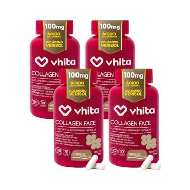 Imagem de Vhita Colágeno Hidrolisado Verisol Com Ácido Hialuronico 120 Cápsulas - 4 Potes