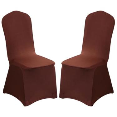 Imagem de Pacote com 2 capas de cadeira dobráveis de elastano elástico, capas removíveis para cadeiras, protetores universais, com bolso elástico para os pés, para festa de casamento, banquete, celebração