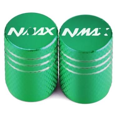 Imagem de Tampas de haste de válvula de pneu de roda de alumínio CNC Capas herméticas acessórios de motocicleta compatíveis com Y&AMAHA NMAX 155 125 NMAX155 NMAX125 NMAX150 (verde 1 par)