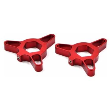 Imagem de BYYINGSUS Ajustadores universais de pré-carga de garfo dianteiro de corrida de motocicleta 14 mm 17 mm 19 mm 22 mm compatível com R1 R3 (17 mm vermelho)