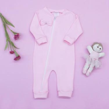 Imagem de Macacão de Bebê Ribana com Zíper Conforto e Facilidade ao Vestir Rosa 