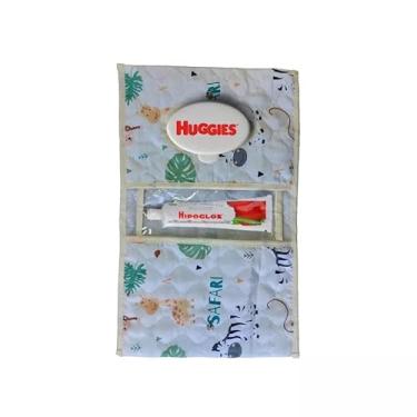 Imagem de Porta Fralda Lenço Umedecido Pomada Portátil Para Bebê Menina Menino (Selva Palha)
